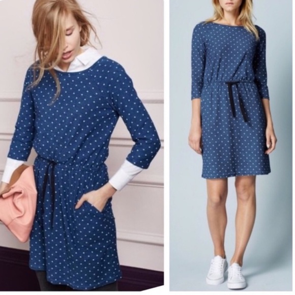 Boden Dresses & Skirts - Boden Peggy drawstring polka dot dress Size 16 US Size 20 UK